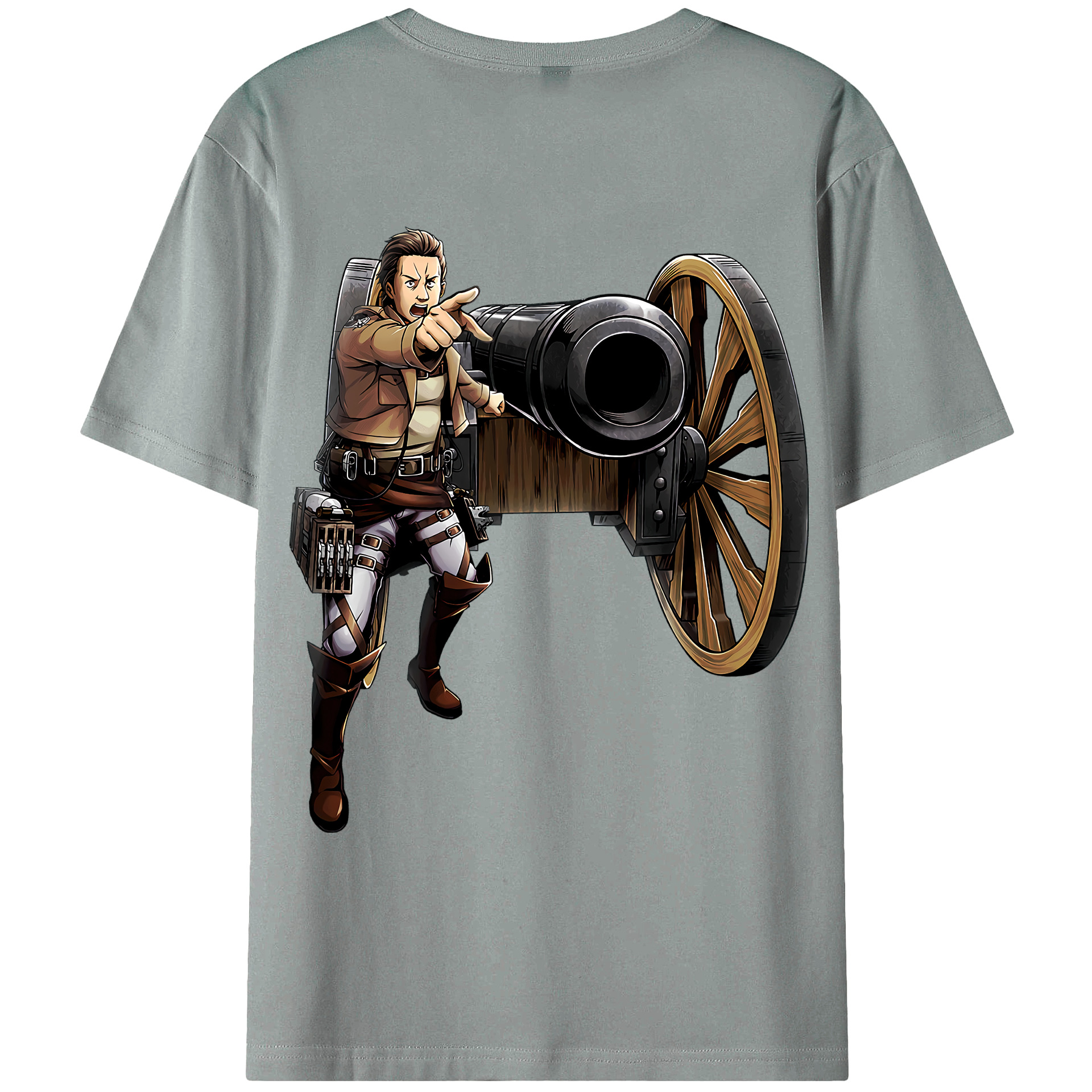 （画像用） 進撃の巨人 Attack on Titan 綿100％ メンズ半袖Tシャツ（バックプリント） 通気性